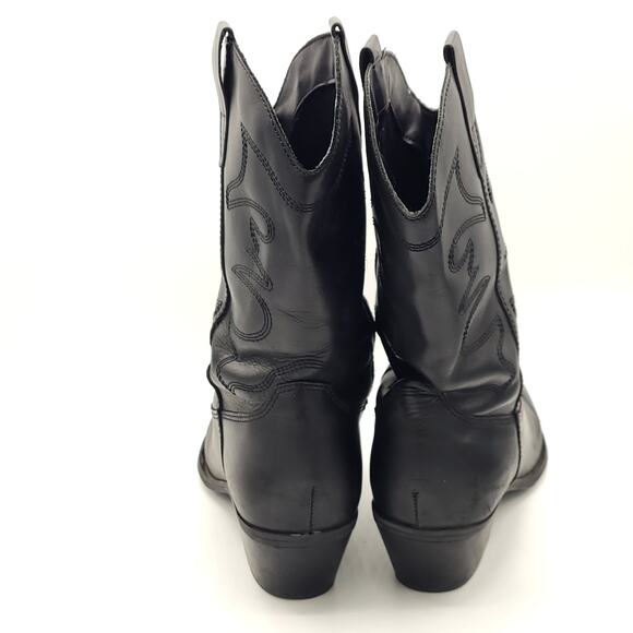 Steve Madden Ladies Western Boot Black Leather embroidered women's Size 10 - Picture 6 of 9